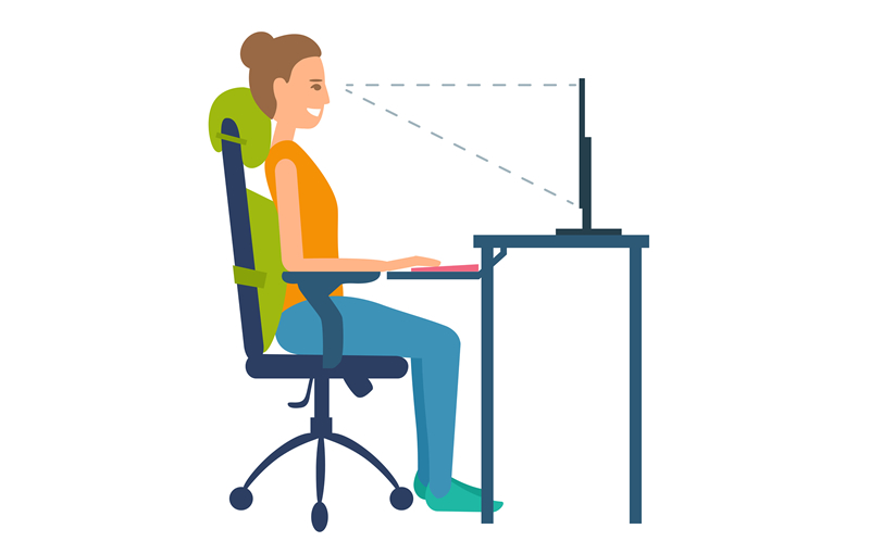 在电脑前打字，什么样的坐姿才是正确的？