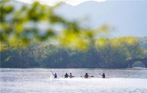 西湖美景三月天，上千名游客涌进西湖赏花