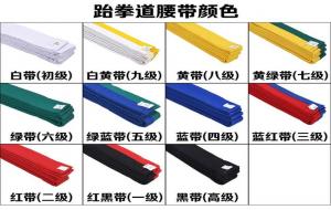 跆拳道级别及腰带颜色（意义）