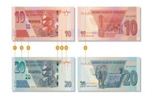 津巴布韦币（曾印面值100万亿纸币）