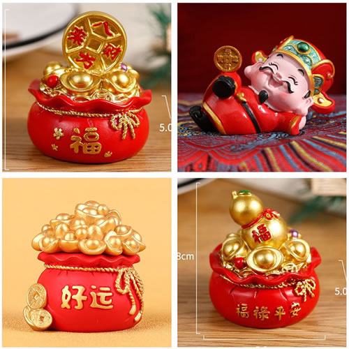 招财进宝聚宝盆财神爷摆件